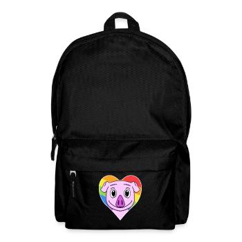 Cochon animal gay au cœur arc-en-ciel - Sac à dos - noir - Devant