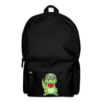 Dinosaurier mit Herz - Liebe Romantisch - Rucksack - Schwarz - Vorne