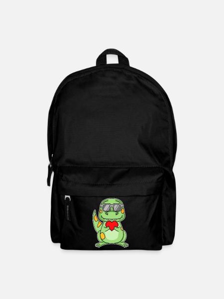 Dinosaurier mit Herz - Liebe Romantisch - Rucksack - Schwarz