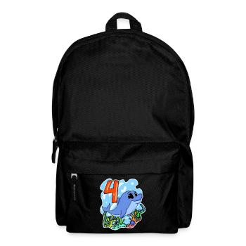 4 Jahre alt - 4. Geburtstag mit Tier Motiv - Rucksack - Schwarz - Vorne