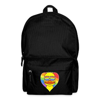 Gay Tier Ente Regenbogen Herz - Rucksack - Schwarz - Vorne
