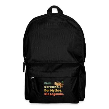 Faultier Tshirt Damen Herren Faul Müde Bürohumor - Rucksack - Schwarz - Vorne