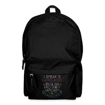 Karaoke Singer I Speak 4 Languages - Backpack - black - Front