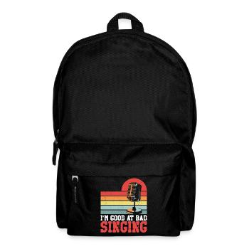 Karaoké Chanteur Rétro Vintage Je suis - Sac à dos - noir - Devant