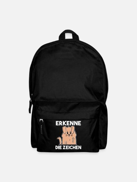 Erkenne Die Zeichen Mittelfinger Hund - Rucksack - Schwarz