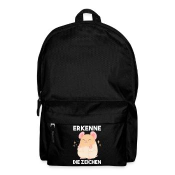 Erkenne Die Zeichen Hamster - Rucksack - Schwarz - Vorne