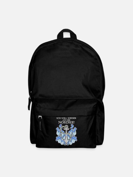 Anker Nordsee Plattdeutsch Spruch Moin - Rucksack - Schwarz