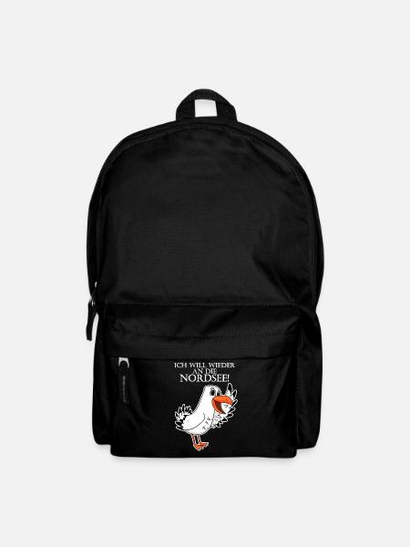 Nordsee Plattdeutsch Spruch Moin Möwe - Rucksack - Schwarz