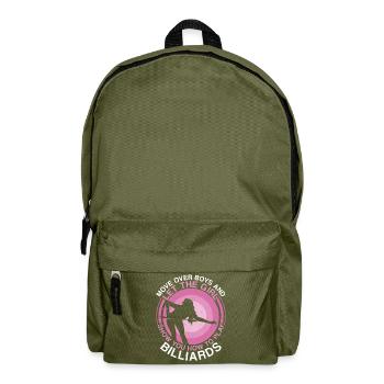 Billiards Pool Player Ball Girl - Backpack - olive green - Front