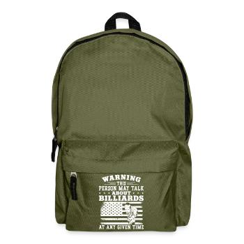 Billiards Pool Player Ball Vintage - Backpack - olive green - Front