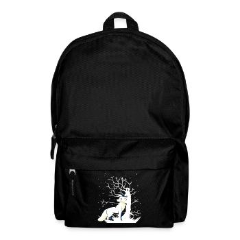 Fox Forest Animals Snow Winter Christmas Gift - Backpack - black - Front
