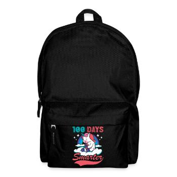 100 Tage Schlauer 100. Tag Schule Fantasy Einhorn - Rucksack - Schwarz - Vorne