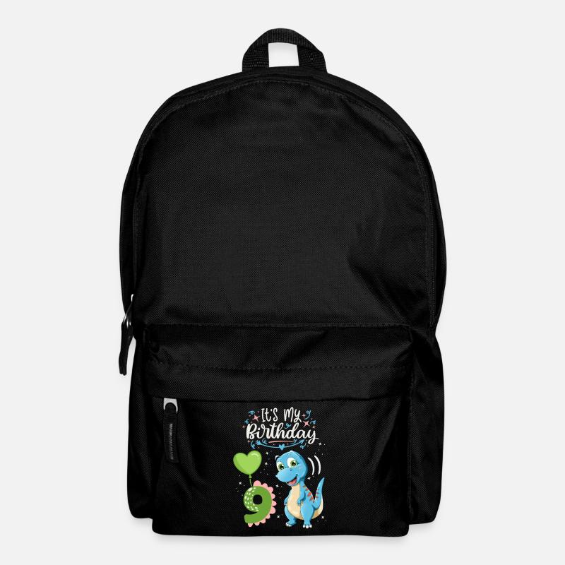 Dinosaure de 9e anniversaire, enfant dinosaure, 9 ans - Sac à dos - noir