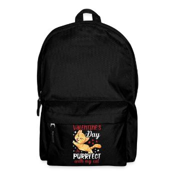 Valentine's Day Ist Purrfect Mit Meinem - Rucksack - Schwarz - Vorne