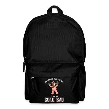Karneval Kostüm coole geile Sau - Rucksack - Schwarz - Vorne