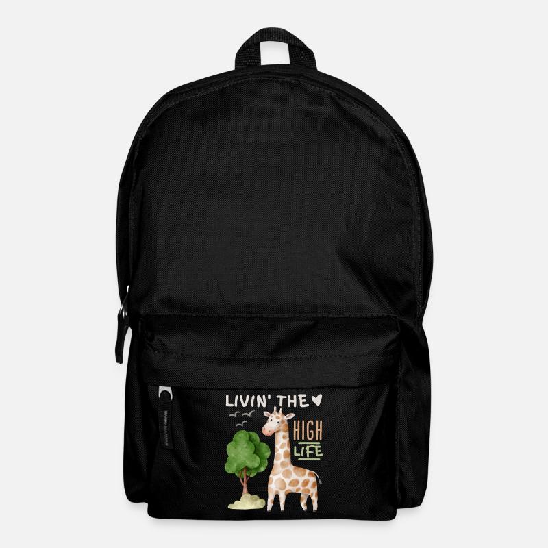 Comic-Giraffe lustiger Spruch Livin'-the-High-Life - Rucksack - Schwarz