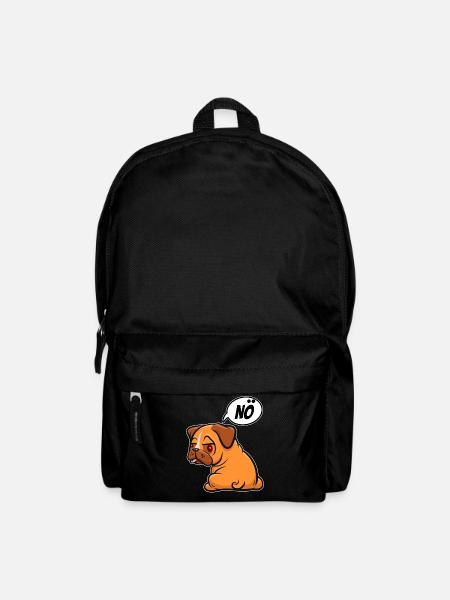 Nö, ich muss garnix - Mops - Spruch - Rucksack - Schwarz