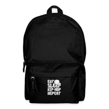 Eat Sleep Hip-Hop Repeat Musikrichtung Rap - Rucksack - Schwarz - Vorne