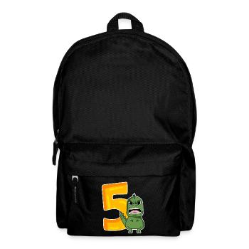 5 Jahre alt - 5. Geburtstag mit Tier Motiv - Rucksack - Schwarz - Vorne