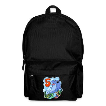 5 Jahre alt - 5. Geburtstag mit Tier Motiv - Rucksack - Schwarz - Vorne