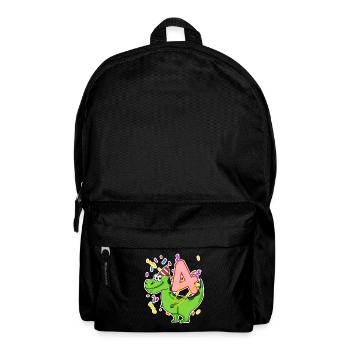 4 Jahre alt - 4. Geburtstag mit Tier Motiv - Rucksack - Schwarz - Vorne
