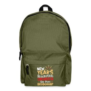 New Year's Resolution New Year's Day New Years - Backpack - olive green - Front