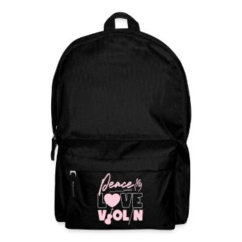 Violon Violoniste Fille Peace Love - Sac à dos - noir - Devant