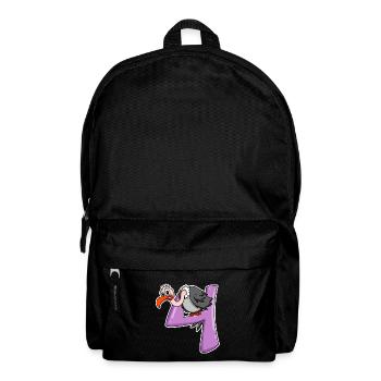4 Jahre alt - 4. Geburtstag mit Tier Motiv - Rucksack - Schwarz - Vorne