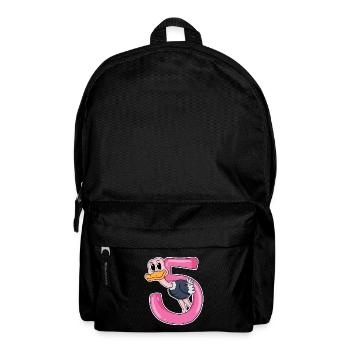 5 Jahre alt - 5. Geburtstag mit Tier Motiv - Rucksack - Schwarz - Vorne