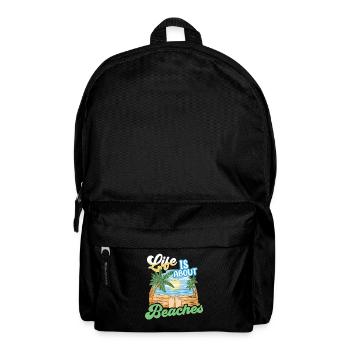 Life consists of beaches beach beach holidays - Backpack - black - Front