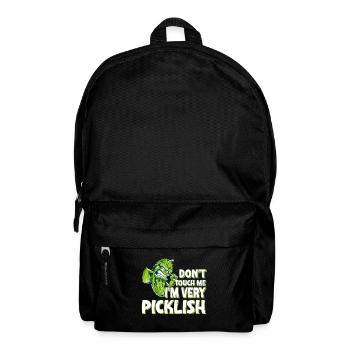 Funny cucumber lover pun very picklish - Backpack - black - Front