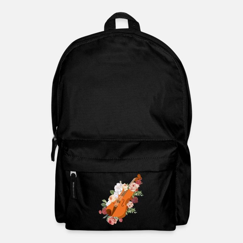 Violon Violoniste Fleur Florale - Sac à dos - noir