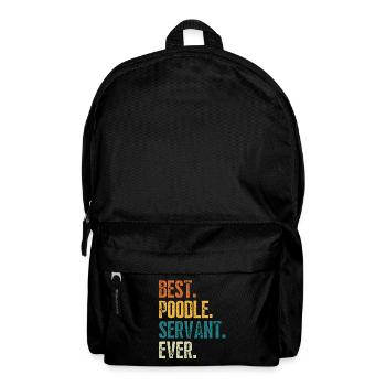 Bester Pudelhund Diener aller Zeiten Distressed Retro Font - Rucksack - Schwarz - Vorne