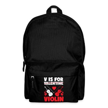 Violin Violinist Valentines Day V - Rucksack - Schwarz - Vorne