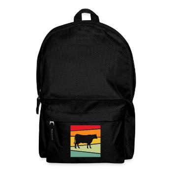 Kuh Retro - Rucksack - Schwarz - Vorne