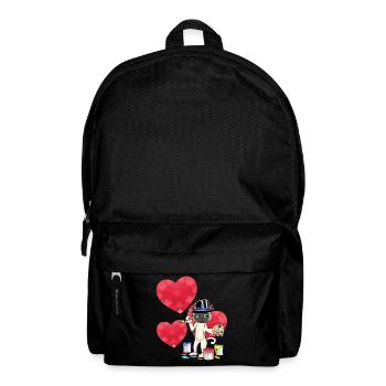 Cat brush artist love Valentine relationship - Backpack - black - Front