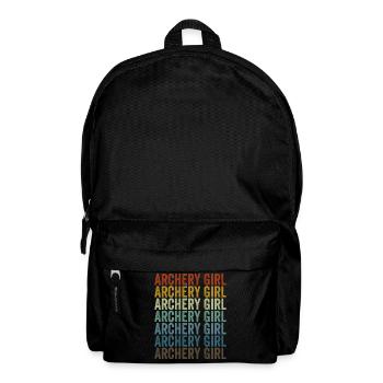 Bogenschießen Mädchen Bogenschütze Bogen und Pfeil - Rucksack - Schwarz - Vorne