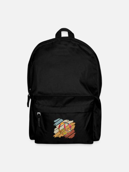 Hippie Peace Groovy Flowerpower Boho Woodstock - Rucksack - Schwarz
