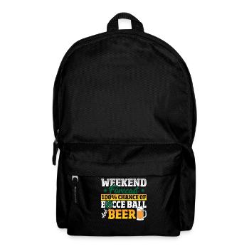 Prévisions du week-end 100% de chances de pétanque et de bière - Sac à dos - noir - Devant