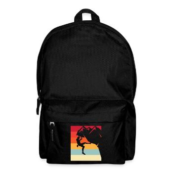 Climbing hero in retro sunset - Backpack - black - Front