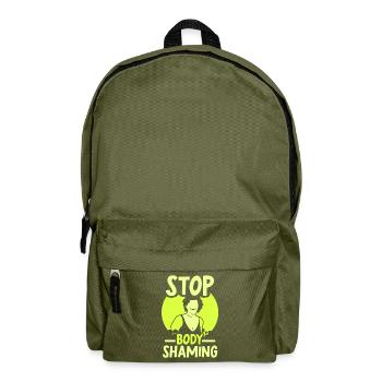 No more bodyshaming Annoying bodyshaming - Backpack - olive green - Front