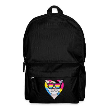 Pansexual Cat Japanese Bobtail Heart Cadeau - Sac à dos - noir - Devant