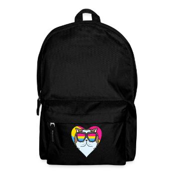 Pansexual Cat Persian Cat Heart Gift - Backpack - black - Front
