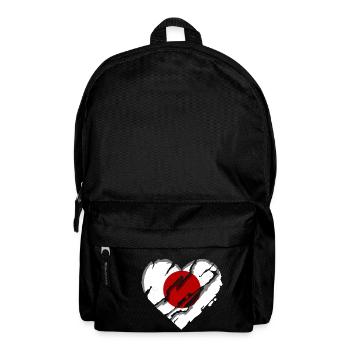 Drapeau du Japon Coeur utilisé Look Nihon Drapeau japonais - Sac à dos - noir - Devant