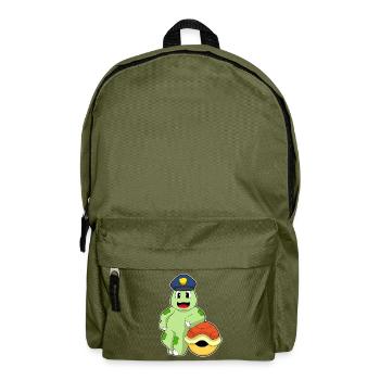 Schildkröte Polizist Polizeimütze Polizei - Rucksack - Olivgrün - Vorne