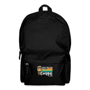 Conga Life Is Better With Retro Musical Instrument - Backpack - black - Front