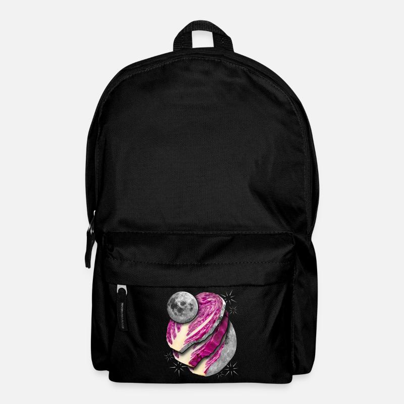 Surrealismus, Vollmond in Scheiben, Rotkohl - Rucksack - Schwarz