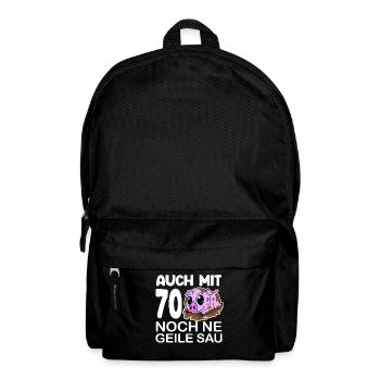 70. Geburtstag Sau Spruch lustig Geschenk - Rucksack - Schwarz - Vorne