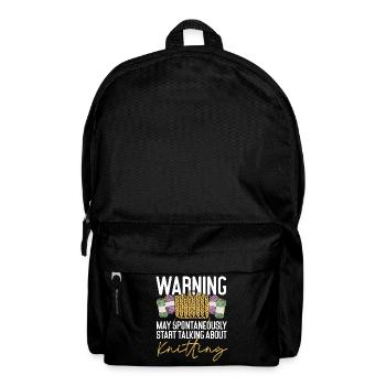 Knitting Knitter Warning May - Rucksack - Schwarz - Vorne