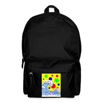 Clowncore Aesthetic Great Wave Off Kanagawa - Backpack - black - Front